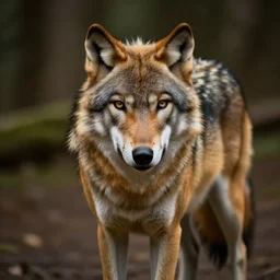 human wolf werecreature, photograph captured at woodland creek