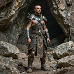 full body portrait of a he Keeper of the mountain caves with light tattoos and decals wearing a futuristic organic clothe, intricate design, photorealistic, octane render, raytraced, ultra fine detailed, character design, trending on artstation