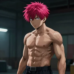 One Punch Man on a studio shot, dark atmosphere, sharp focus, bokeh, movie shot, cinematic perspective, full hd, Vibrant colors
