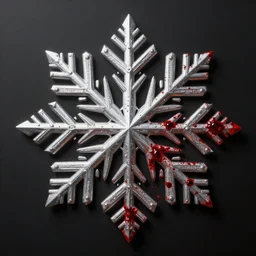 Bloody Snowflake , hd, intricate, hyper detailed, award winning, beautiful, 8k, digital art
