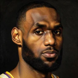 a renaissance painting of lebron james, detailed face