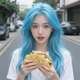 i like the way she walks, i like the way she talks, not many can see the light blue aura that surrounds the girl wherever in the world, she's bittersweet and a taco treat