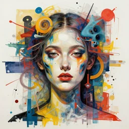 portrait, most beautiful form of chaos, mixed media, a brutalist designed, vivid colours, cryptic, mystical, by james jean, roby dwi antono, ross tran, karol bak, michal mraz, adrian ghenie, mark bryan, avery palmer, takato yamamoto, ashley wood, atmospheric, trending on artstation