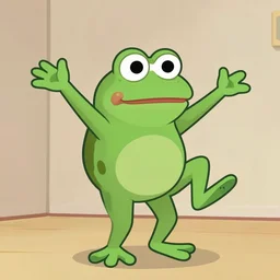 Pepe Frog as Vitruvian Man cartoon meme.