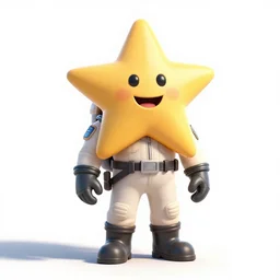 cheerful star pilot in flight suit, stylized pixar-style 3d render, full body, standing, isolated on a pure white background, centered, whole figure in frame, sharp focus, studio lighting