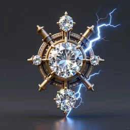 amazing steampunk amulet with diamond jewel and small steam tubes, volumetric lightning, octane render, 4 k, hd, realistic reflections, extremely high detailed, trending on artstation
