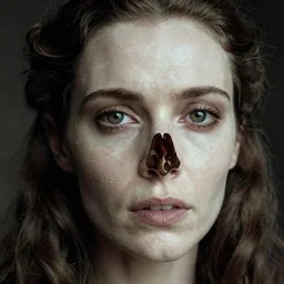 an emotionally intense dramatic portrait closeup 5 0 mm photograph by mert alas of morgan le fay, a female skull, gazing at the camera with an intelligent and thoughtful look, hasselblad f 1. 8 lens