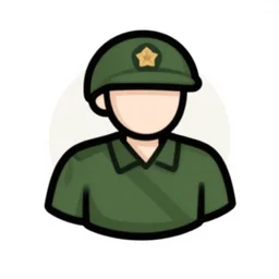 solider, digital art, iconic icon, 2 d vector logo, cartoon, t - shirt design