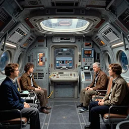nostromo ship interior, alien 1 9 7 9, cassette futurism. illustration by robert k. abbett, harry bennett, ernest chiriacka, mitchell hooks, robert mcginnis. film still, 1 6 mm cinematography