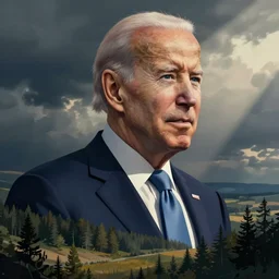 : president biden with occulas on, digital art, illustration, art station