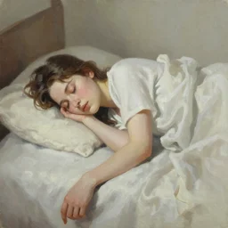 afternoon sleep, oil Painting, smooth