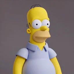 studio portrait of homer simpson, 8 5 mm 1. 8, rembrandt lighting, soft, highly detailed, global illumination,