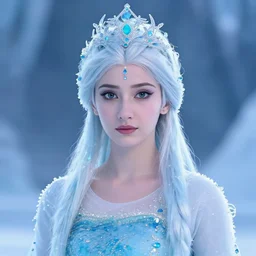 photo of a real-life very beautiful ice queen, 4k