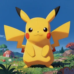 psychedelic matte painting of Pikachu by Picasso