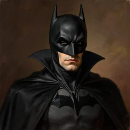 portrait of victorian era vampire batman. art by gaston bussiere.