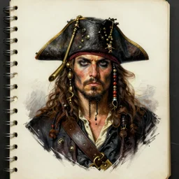 asset sheet, material study ( caricature ) pirate captain by ( by mark ryden ) dark foreboding