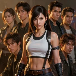 charismatic seductive tifa lockhart portrait, atmospheric lighting, painted, intricate, volumetric lighting, beautiful, golden hour, sharp focus, ultra detailed, by leesha hannigan, ross tran, thierry doizon, kai carpenter, ignacio fernandez rios