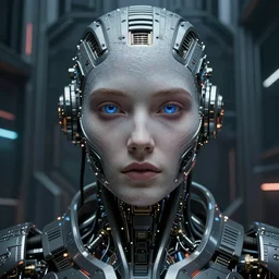 Skynet headquarters is where the AI lives ,  hyperrealistic mixed media, stunning 3d render inspired art by P. Craig Russell and Barry Windsor-Smith + perfect facial symmetry + dim volumetric lighting, 8k octane beautifully detailed render, post-processing, extremely hyperdetailed, intricate futuristic mechanic parts, epic composition, grim yet sparkling atmosphere, cinematic lighting + masterpiece, trending on artstation
