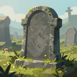 image of a tombstone, fantasy, digital illustration, artstation, fanart