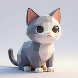 hell face cat, low poly, 3 d render, high detail, artstation, concept art, behance, ray tracing, smooth, sharp focus, ethereal lighting