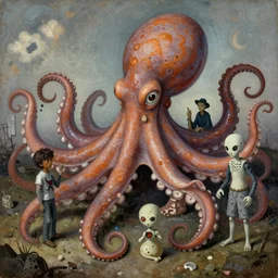 the octopus by otto dix, junji ito, hr ginger, jan svankmeyer, beksinski, claymation, hyperrealistic, aesthetic, masterpiece