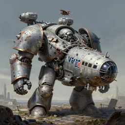a beautiful highly detailed matte painting of a huge derelict USA air carrier:: Space Hulk, WarHammer 40k by Jose Daniel Cabrera Pena and Leonid Kozienko::concept art