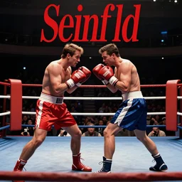 1 9 9 0 s movie poster starring kramer from seinfeld boxing against kramer from seinfeld inside a boxing - ring.