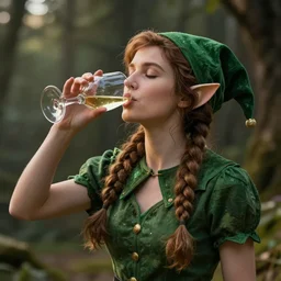 elf drinking wine woman fantasy dramatic cinematic movie cgi