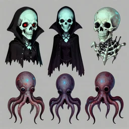 CGI umbrakinetic lisa frank gothic punk toxic glow in the dark bones vampiric rockstar vampire squid concept character designs of various shapes and sizes by genndy tartakovsky and the creators of fret nice at pieces interactive and splatoon by nintendo and the psychonauts by doublefines tim shafer artists for the new hotel transylvania film managed by pixar and overseen by Jamie Hewlett from gorillaz