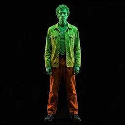 Fortuneteller, clean background, Bright green dark orange intense black, Roger Dean, Joe Fenton, John Jude Palencar, Fred Tomaselli, Leng Jun, Baraka, DLSR, octane render, 8k, cinematic lighting, symmetry