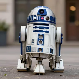 anthropomorphized r 2 d 2 strutting around