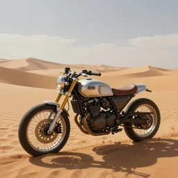 moebius style retro motorbike motorcycle futuristic sci - fi painting, dune, the incal
