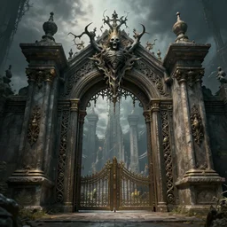 the gate to the eternal kingdom of madness, fantasy, digital art, hd, detailed.