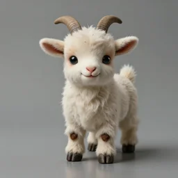 biblical cute fur goat animal as a doll, artdoll, big eyes, portrait by greg hildebrandt, studio lighting, muted colors, by terry richardson, handmade, by beeple, ultrarelistic, extreme detail, reflections, trending on artstation, 8 k