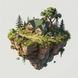 island floating in the air, elaborate detailed digital art, matte painting trending on artstation