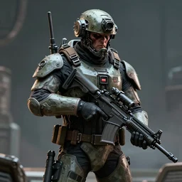 war soldier, high developed equipment, futuristic, vicious, ultra realistic, 8K resolution, film grain,