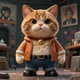 hyperrealistic hyper detailed choonky catman graphic novel concept art james paick sharp cinematic lighting 8k low angle shallow depth of field