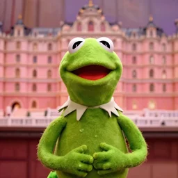 kermit the frog, from the grand budapest hotel, kodachrome