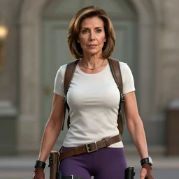 Nancy Pelosi as Lara Croft, digital art, artstation, cgsociety, 4k, hyper-detailed