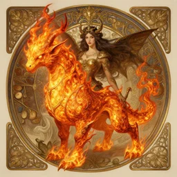 summoner with a fire elemental, fantasy, intricate, elegant, highly detailed, digital painting, artstation, concept art, wallpaper, smooth, sharp focus, illustration, art by artgerm and greg rutkowski and alphonse mucha