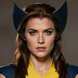female wolverine, detailed perfect face, exquisite details, marvel comics, x - men, mid view, design on a white background, in the style of alex maleev, and in the style of bill sienkiewicz.