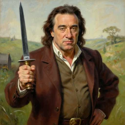 danny devito as a hobbit fighter, highly detailed painting by gaston bussiere, craig mullins, j. c. leyendecker, 8 k