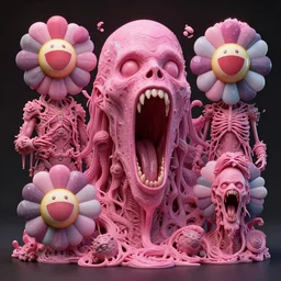 BADASS FILTERS AND EFFECTS EFFECTS, FEATURED ON CG SOCIETY, CGI, HYPER REALISTIC VFX SIMULATION of PINK SCREAM BY ZDZISŁAW BEKSIŃSKI TAKASHI MURAKAMI, H.R. GIGER AND JEFFREY SMITH, INCREDIBLY HIGHLY INTRICATELY DETAILED 3D OCTANE RENDER