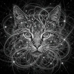 soul of a cat goes to the astral plane, profound, magical, abstract, deep meaning, complex and detailed