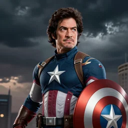 bob ross as captain america, high-resolution photograph