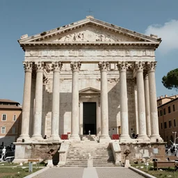 spqr roman palace temple, fully restored, newly built reconstructed, white marble, red banners. 8 k hd instagram photo at behance, epic cinematic movie shot, 1 9 9 0 s. adobe lightroom, photoshop
