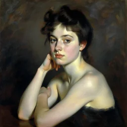 lea seydoux painted by andy cezanne, aristocratic pose, high contrast, painting, portrait