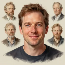 photo of dan kelby with simple smile paint detailed digital artstation, portrait hd 4 k, y greg rutkowski and gaston bussiere and craig mullins and j. c. leyendecker, hd