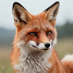 closeup portrait of a female anthropomorphic fox in a scenic landscape, fursona, furry art, furaffinity, commission for, concept art, digital art, highly detailed, intricate, don bluth, marc davis, peter paul rubens
