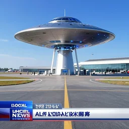 the local news ufo alien attack during a live broadcast, airport